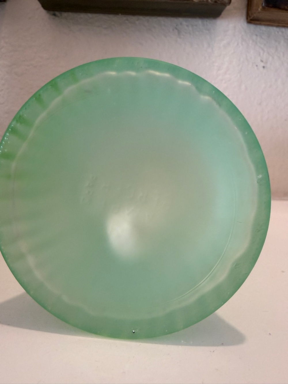 Vintage Lampe Berger Green Frosted Ribbed Glass Lamp - Picture 8 of 8